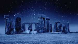ca. 2800-1500 B.C., Wiltshire, England, UK --- Stonehenge at Night --- Image by © M. Dillon/CORBIS